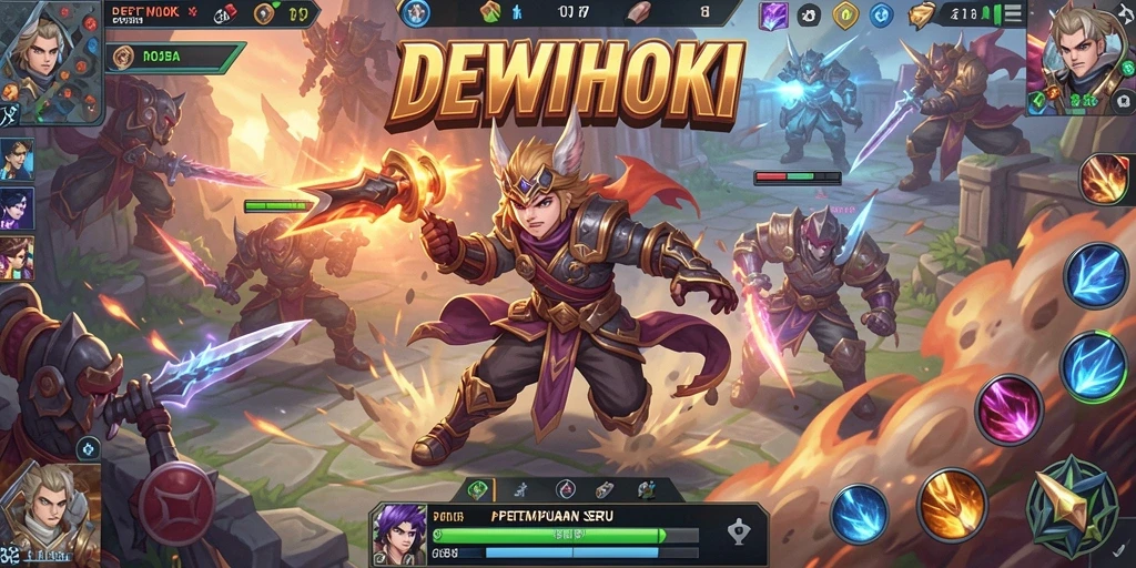 Screenshot gameplay seru DEWIHOKI dengan karakter dalam aksi.
