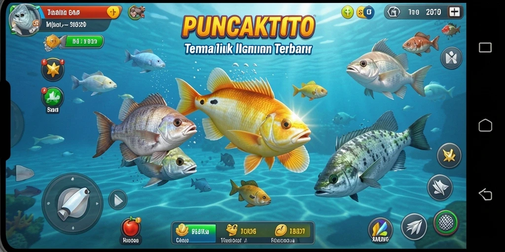 Screenshot PUNCAKTOTO menampilkan aksi menembak ikan yang seru.
