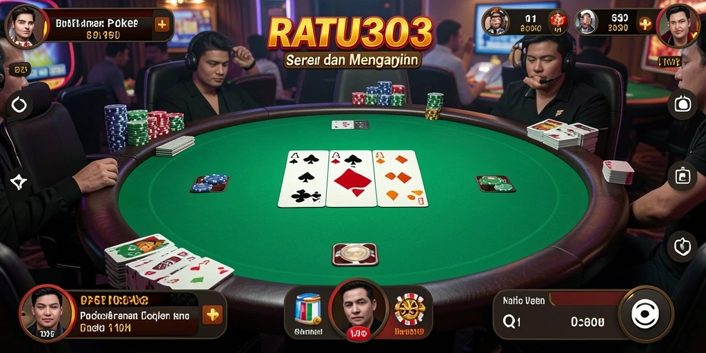 Tampilan menarik dari gameplay poker di RATU303.