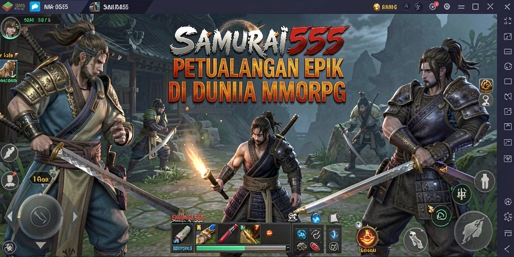Tangkapan layar dari aksi seru gameplay SAMURAI555 di dunia MMORPG.